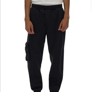 Helmut Lang Black Ribbed Cotton Track Pants Joggers Men's Size Large